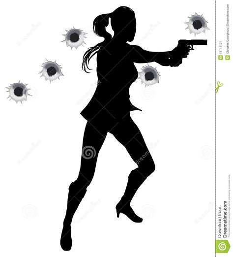 Girl With Gun Clipart