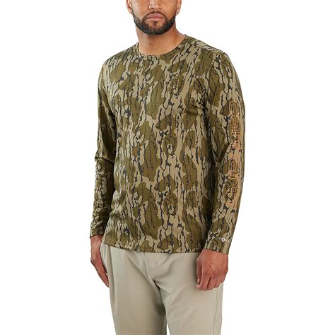 Carhartt Men's Force Sun Defender Lightweight Long Sleeve Camo T-shirt | Academy - camouflage long sleeve shirt
