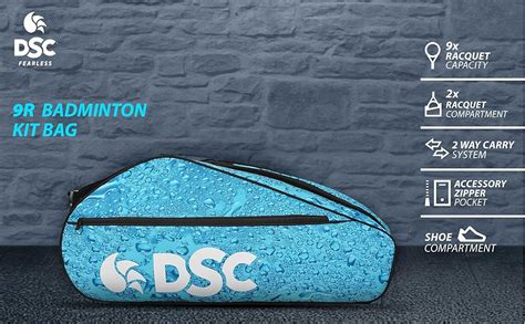 DSC Badminton kit Bag |Compartment : Two| Capacity : 9 Racquets |Colour ...