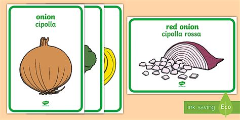 Fruit and Vegetable Display Posters English/Italian - Fruit and Vegetable