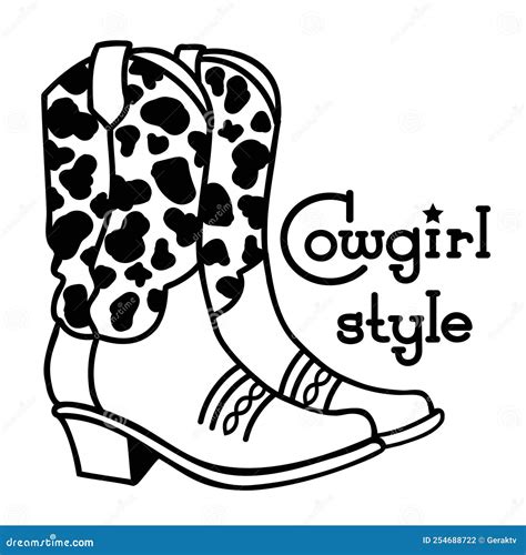 Cowboy Boots Clipart Black And White