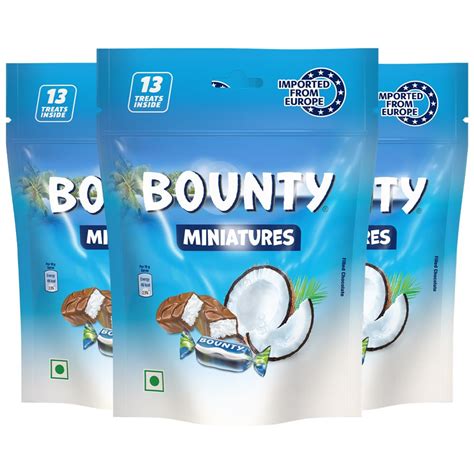 Bounty Miniatures Coconut Filled Chocolate Pack | Imported Coconut ...