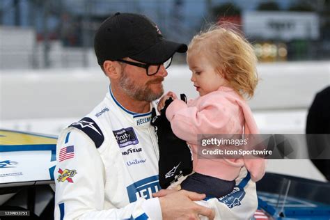 Dale Earnhardt, Jr. with daughter Nicole prior to the running of the ...