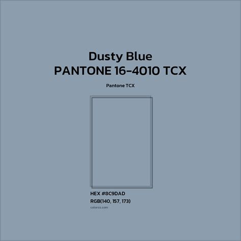 About PANTONE 16-4010 TCX - Dusty Blue Color - Color codes | matching ...