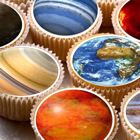 Buy 24 Planets Solar System Space Cake Toppers 4cm On Wafer Rice Paper ...