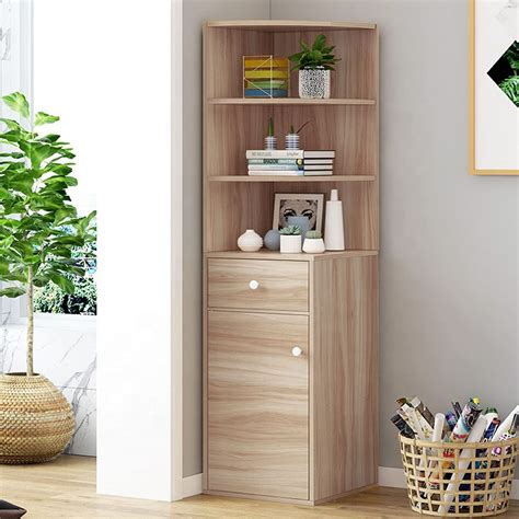Kawachi Wooden Living Room, Bedroom Corner Cabinet with Drawer Triangle ...