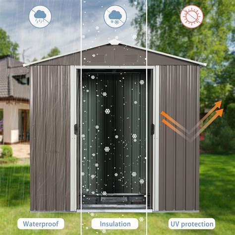 EPOFIT 6 x 4 FT Outdoor Storage Shed, Metal Garden Shed India | Ubuy