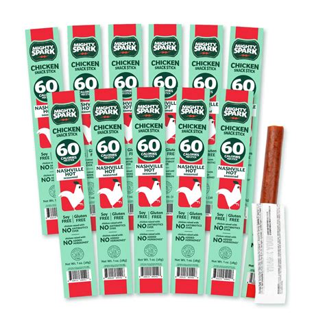Amazon.com: Mighty Spark Chicken Snack Sticks - Nashville Hot - 6g of ...