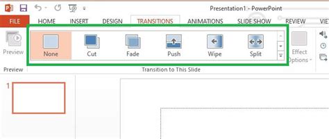 PowerPoint Transitions Setting 的图像结果