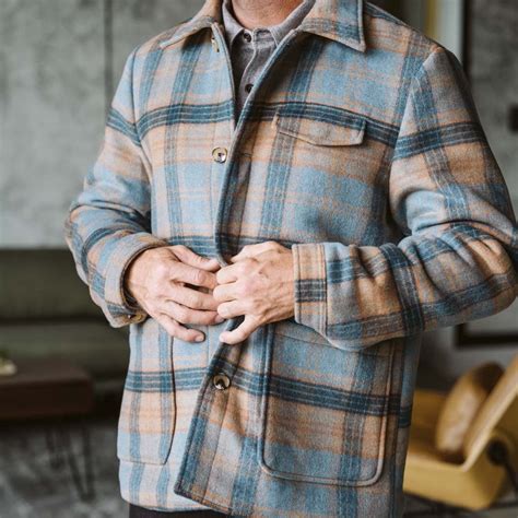 Men's Wool Coat | Wesley Blue Plaid | Buffalo Jackson