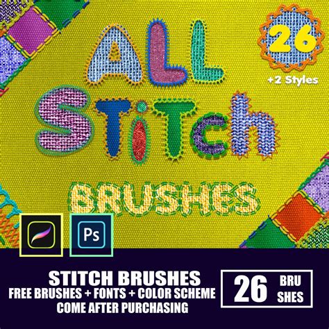 Stitch Photoshop Brushes: Embroidery & Needlework (digital Download) - Etsy