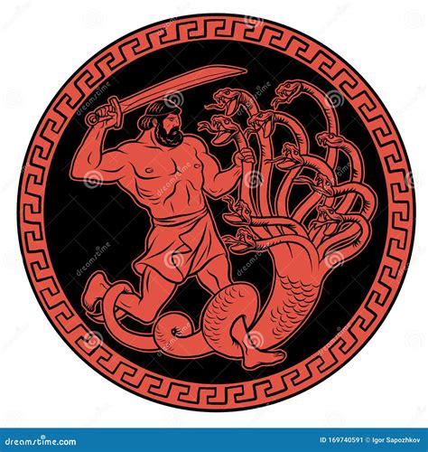 Lernaean Hydra. 12 Labours of Hercules Heracles Stock Vector ...