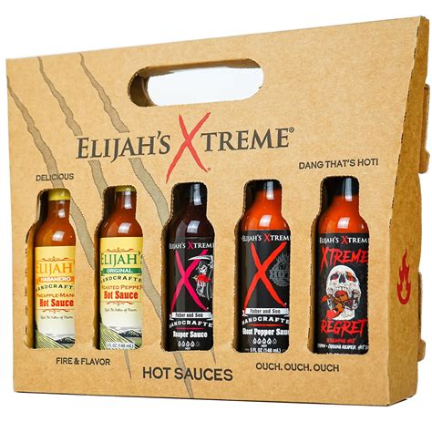 Amazon.com : Elijah's Xtreme Hot Sauce Gift Sets - 5 Pack Award Winning Hot Sauce Sampler ...