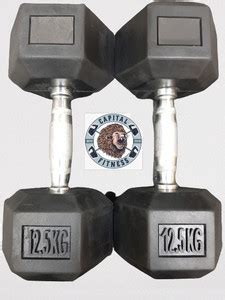 capital fitness HEX Dumbbells 12.5kg Pair ( 12kg x 2) Total 25 Kgs ...