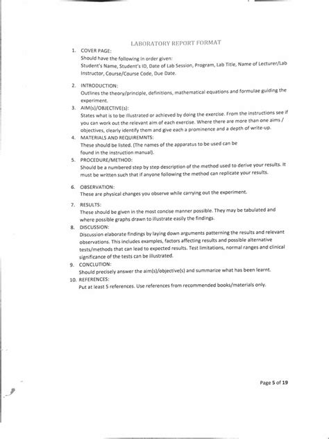 Image result for Basic Lab Report Format