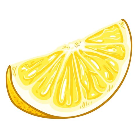 Vector cartoon yellow lemon slice | Premium Vector