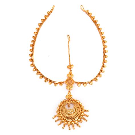 Round Kanbali Middle Drop Chain Mathapatti - Mangtika