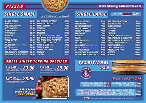 Roman's Pizza Menu Prices 2023