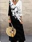 Women's Casual Dress Floral Print V Neck Maxi long Dress Casual Daily ...