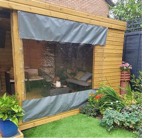 Buy VZCOMM Outdoor Clear Plastic Curtains 100% Weather Resistant ...