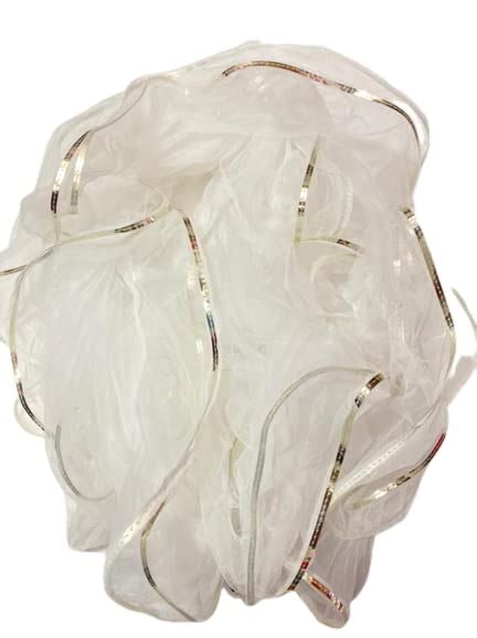Buy Self Design Net White Color Women Frill Dupatta For Women & Girls ...