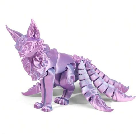 Fine-Tailed Fox Action Figure Multi-Jointed Movable 3D Printed Fox ...