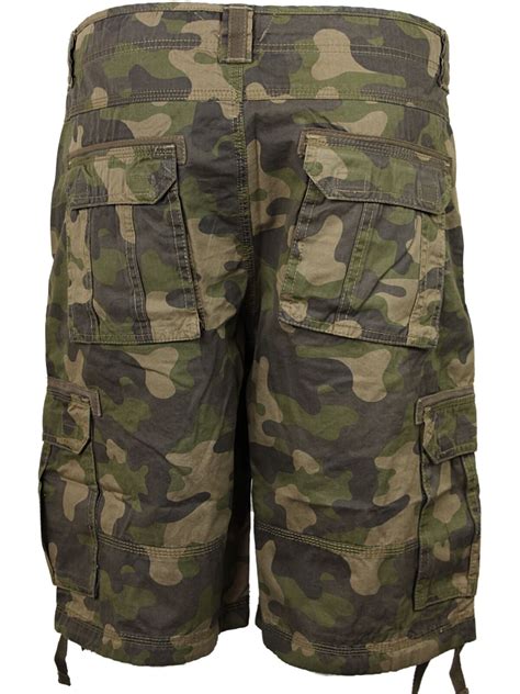 New Mens KAM Cargo Camo Shorts Dark Green Camouflage Regular Big Plus ...