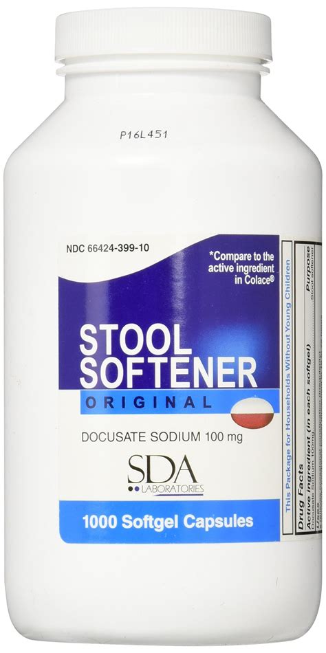 Buy SDA LABORATORIESOriginal Stool Softener Docusate Sodium 100 mg ...