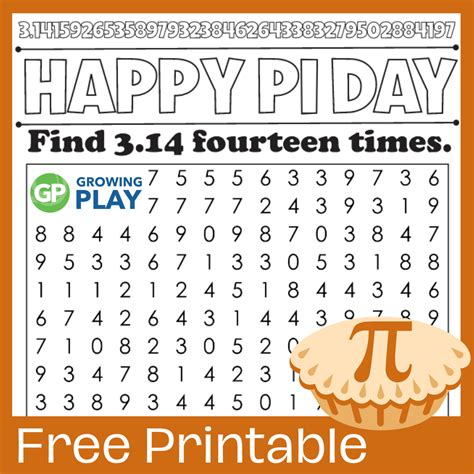 Pi Word Search Free Printable - Growing Play