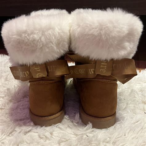 Juicy Couture Women's Brown and White Boots | Depop