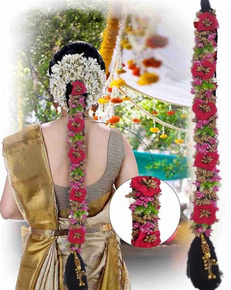 Buy Nandini bridal flower choti for instant ready to wedding party ...