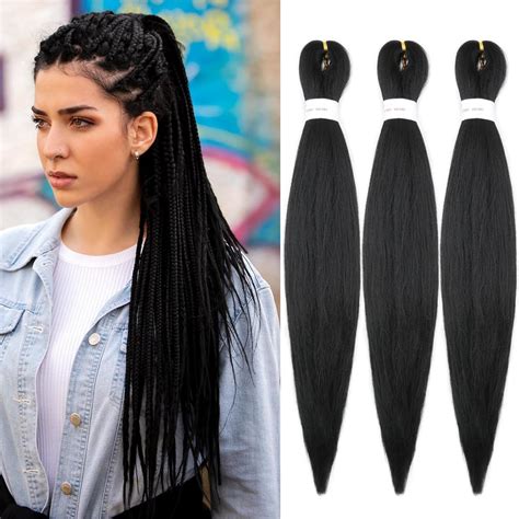 Amazon.com : IXIMII 3 packs Pre Stretched Braiding Hair 16 inch Natural ...