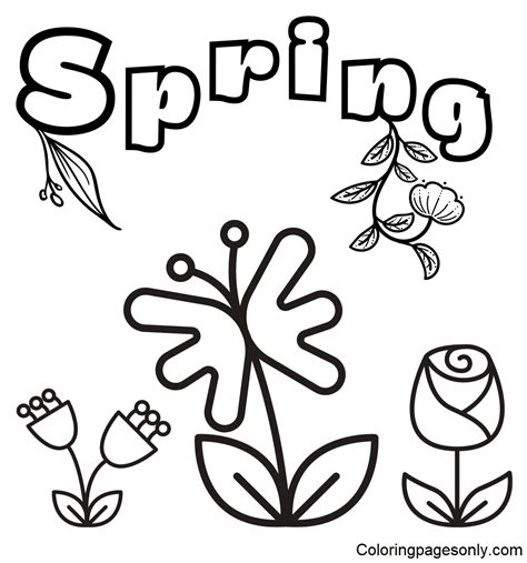 Spring Flower Coloring Sheet