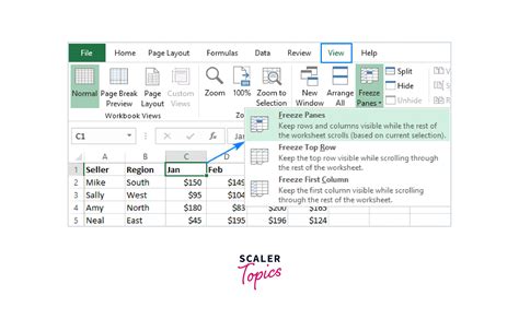 How to Freeze Rows and Columns in Excel? - Scaler Topics
