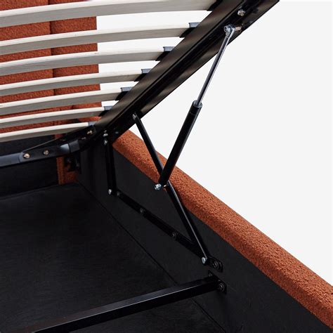 Luella Upholstered Wooden Plinth Base Storage Bed, Rust Boucle | daals