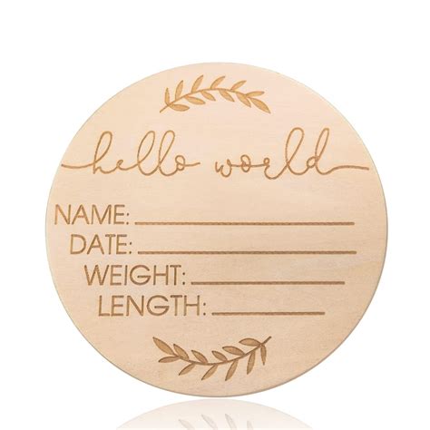 Buy Wooden Baby Name Announcement Sign, Birth Announcement Sign, Hello ...