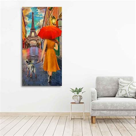 Canvas Wall Hanging Painting Rainy Day Street View of Paris – Vibecrafts