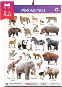 Target Publications Wild Animals Chart for Kids | Learn about Jungle or ...