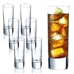 Buy NVRA Premium Shot Glass Set of 6, 60 ML Transparent Heavy Base Shot ...