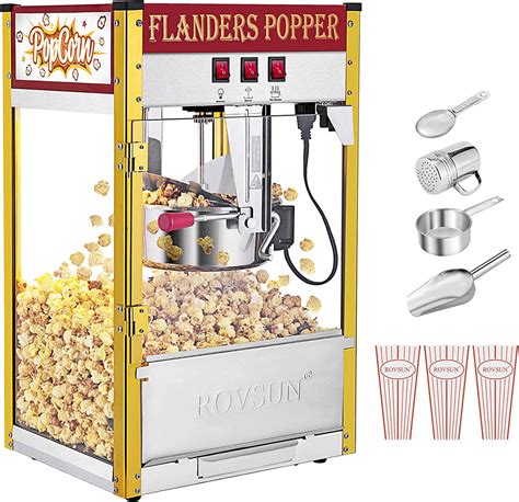 ROVSUN Bar Style Popcorn Machine w/ 8 Ounce Kettle for Home Movie ...