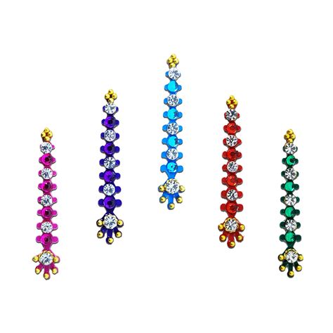 Comet Busters® Multicolor Artistic Abstract Bindis Diamond, Shiny Beads ...