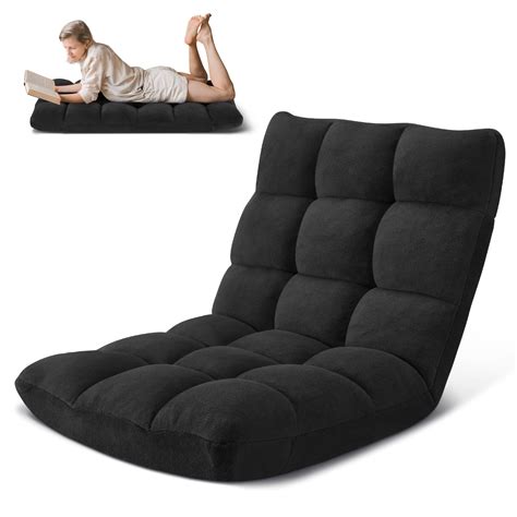 Amazon.com: Folding Floor Chair 14-Position Cushioned Adjustable Floor ...