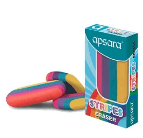 Apsara Stripes Eraser -Trendy Design for Efficient and Stylish Erasing ...