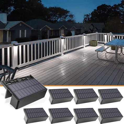 VOLISUN Solar Deck Lights Outdoor Fence Lights Step Lights, 8pack Warm ...