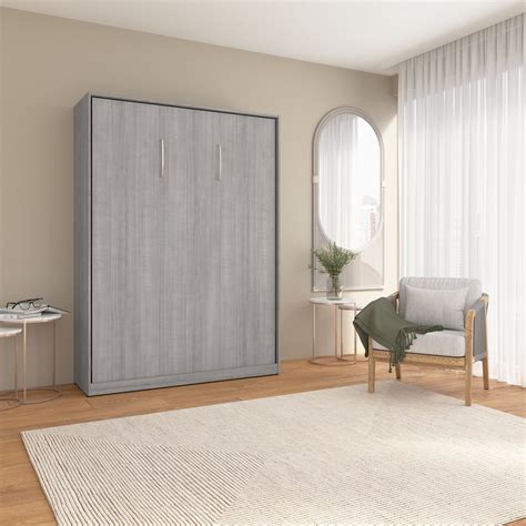 Bestar Claremont Full Murphy Bed - Platinum Grey - The Brick