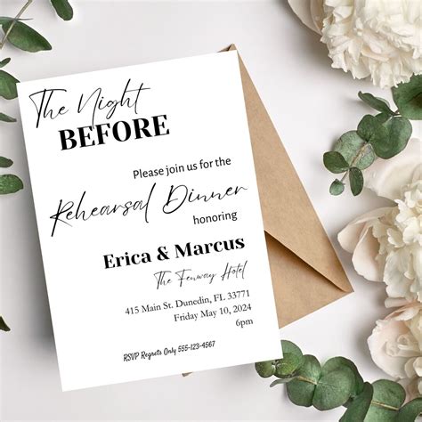 Modern Rehearsal Dinner Invitation, the Night Before Rehearsal Dinner Invite, Wedding Welcome ...