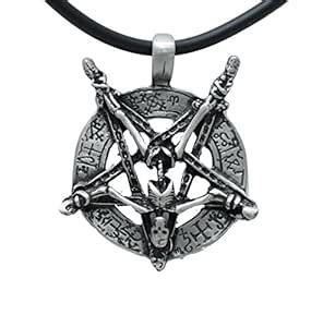 Invert Pentacle Pentagram Ghost Skeleton Laveyane Baphomet Pewter ...