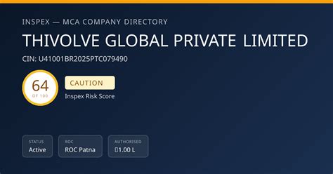 THIVOLVE GLOBAL PRIVATE LIMITED (U41001BR2025PTC079490) — D… | inspex
