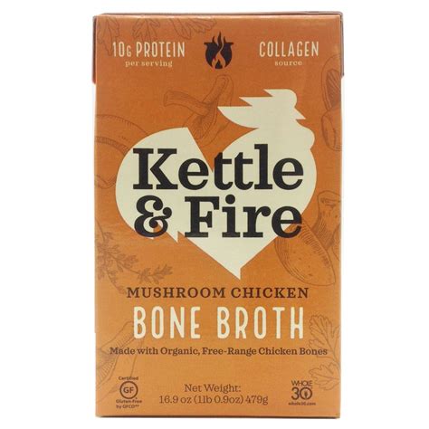 Kettle and Fire Bone Broth (16.9oz) Flavor: Mushroom Chicken - Walmart.com