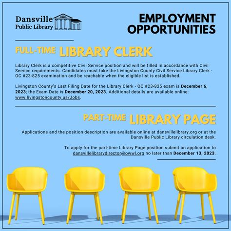 Employment Opportunities – Dansville Public Library